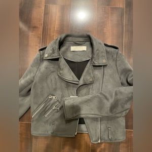 Suede biker jacket
